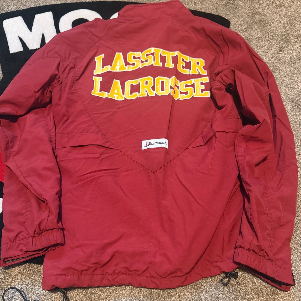 Boathouse Lassiter Lacrosse Maroon Yellow‎ Pullover Jacket Men's Size Small